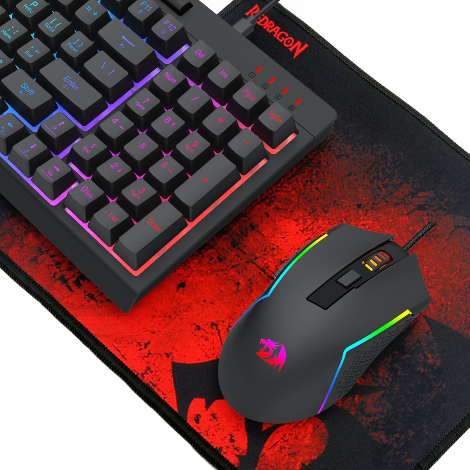 Redragon 4-in-1 Keyboard | Mouse | Mousepad | RGB Headset Gaming Combo - Image 3