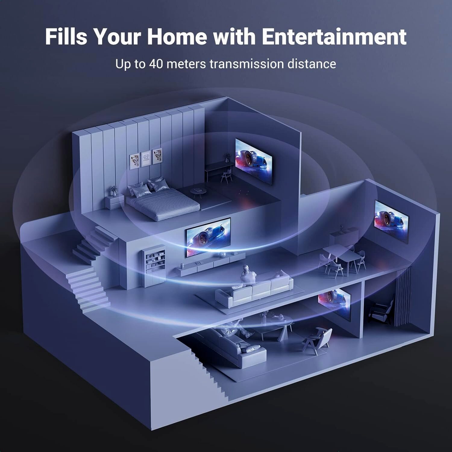 UGreen HDMI 1×4 Video Splitter 4K – Black - Image 2