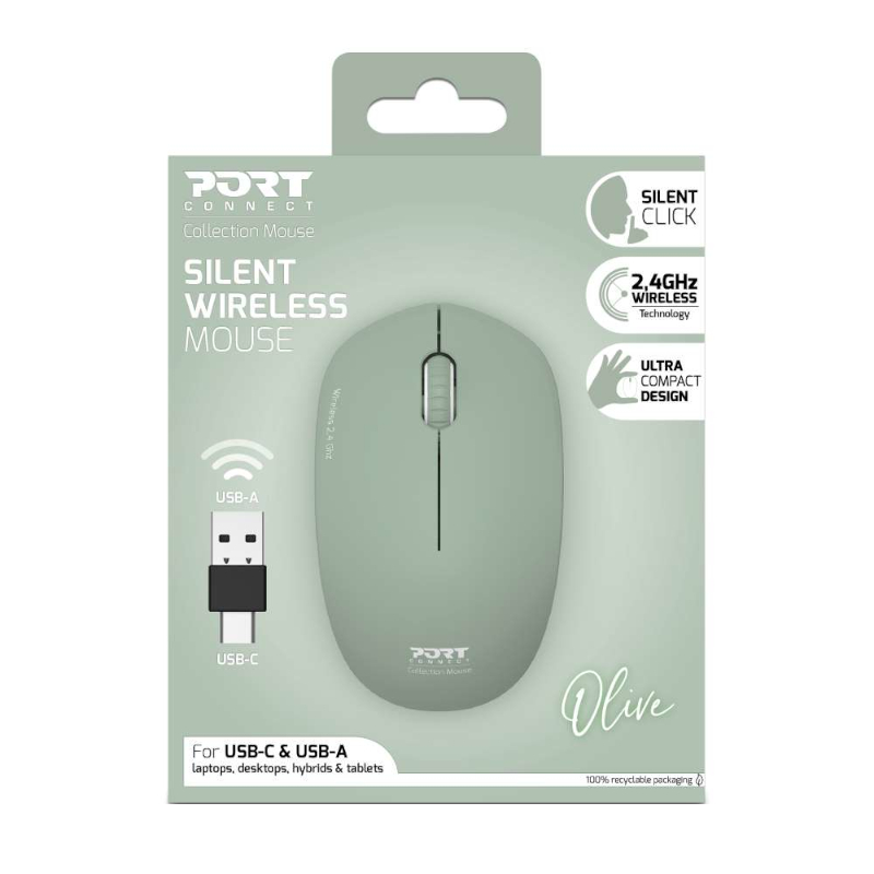 Port Connect MOUSE COLLECTION II WIRELESS Olive - Image 2