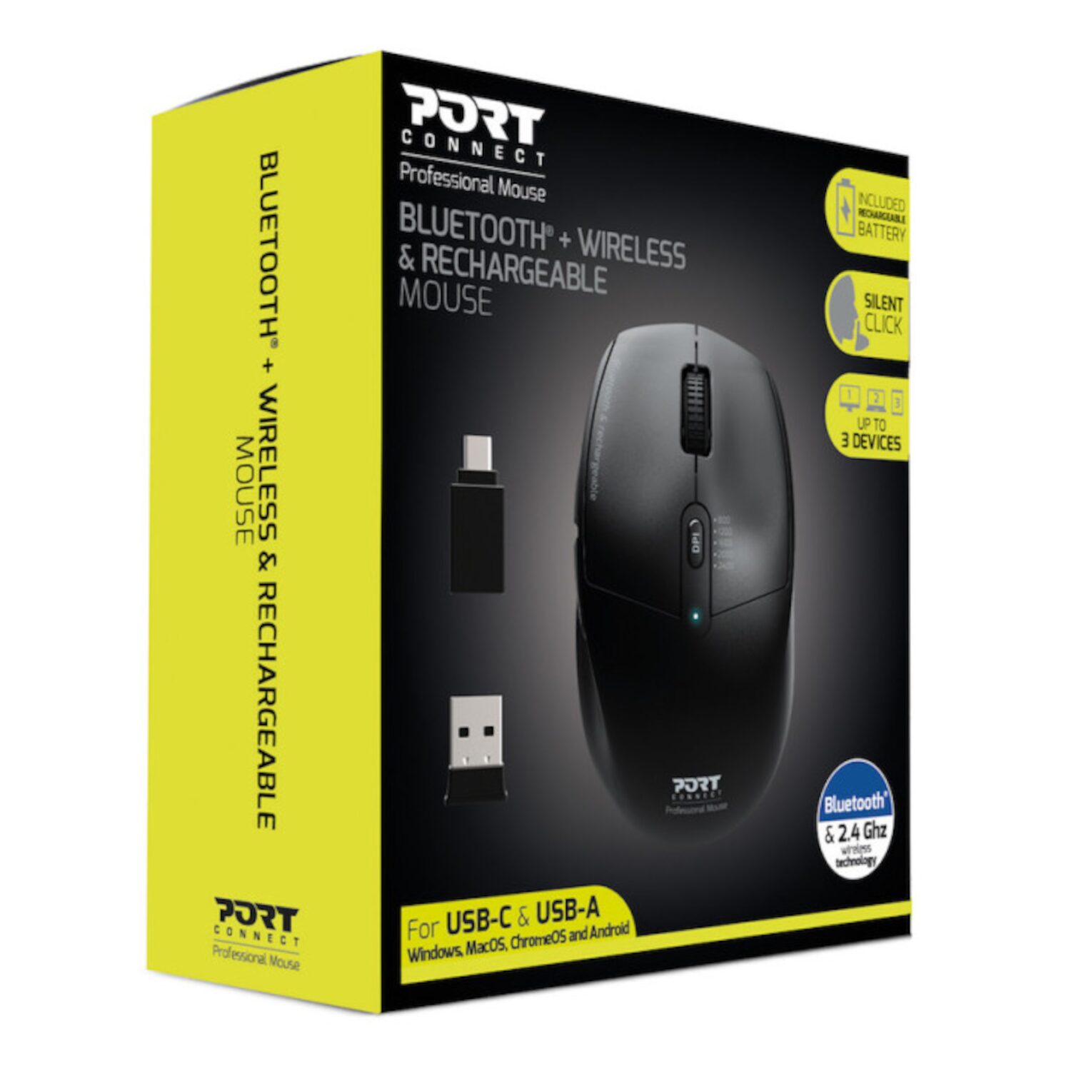 Port Connect 2.4GHz Wireless Bluetooth® Rechargeable Mouse PRO - Image 2