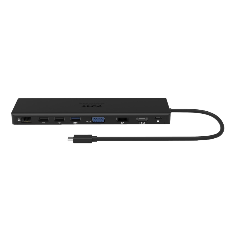 Port USB Type-C 1 x USB3.1|2 x USB 3.0|2 x USB 2.0|1 xHDMI-DP-VGA| Micro+SD Card Reader|1 x Mini DP|1 x RJ45|1 x Audio-Microphone| PD 100W -Black - Image 2