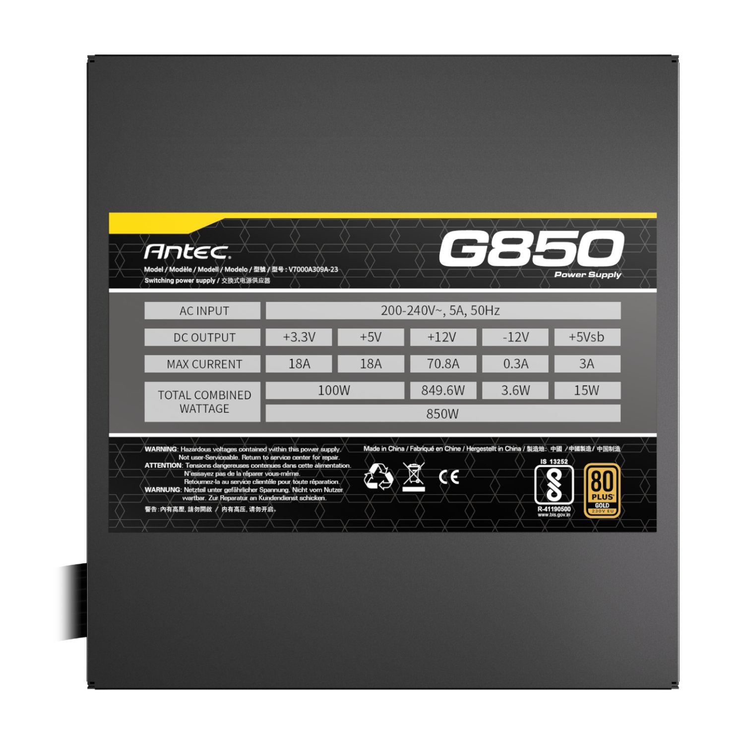 Antec ATOM G850 850W 80 PLUS Gold Semi-Modular Power Supply - Image 3