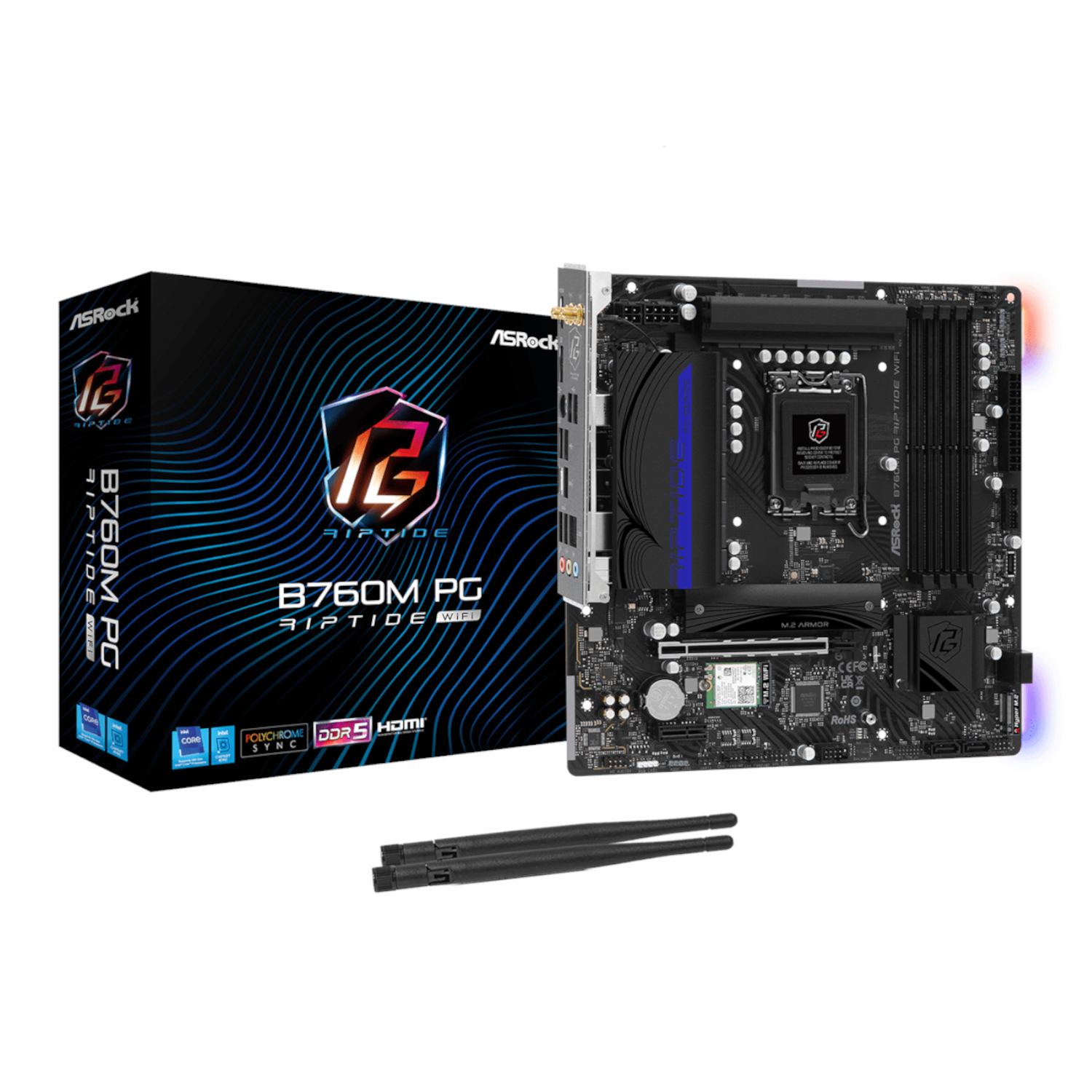 ASRock B760M PG Riptide Wi-Fi Intel LGA1700 Micro-ATX Motherboard
