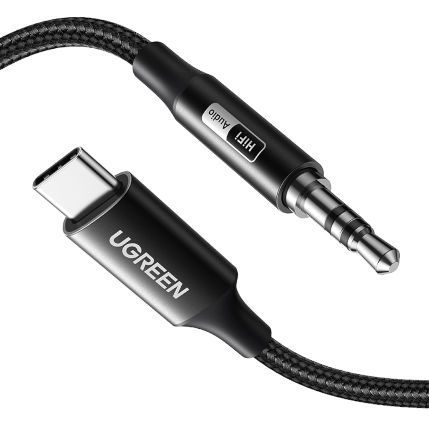 UGreen USB Type-C to 3.5mm AUX Audio Cable 2M - Black - Image 2