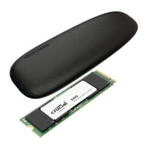 Asus Cobble M.2 SSD Type-C Enclosure and Crucial E100 2TB NVMe Bundle - Black