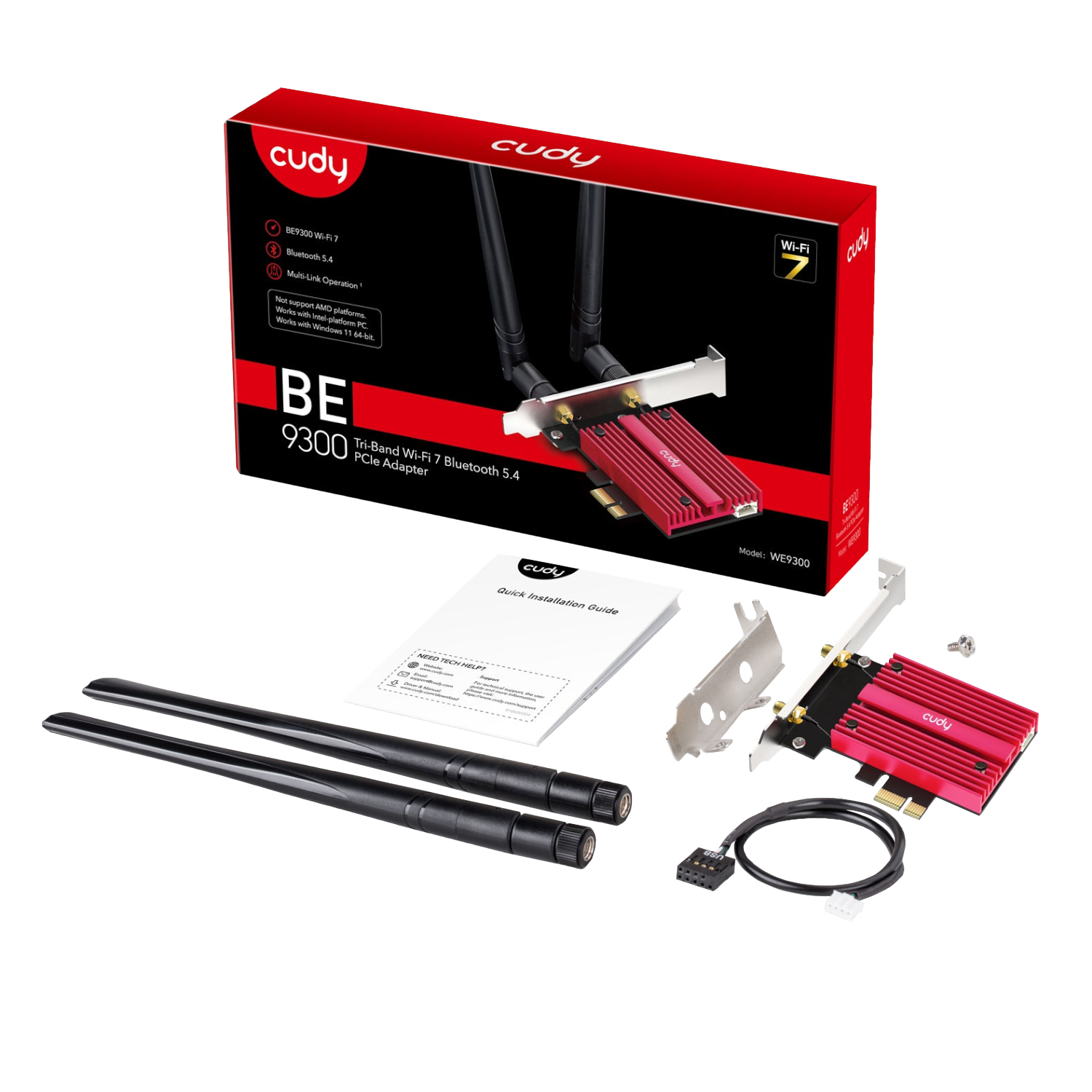 Cudy BE9300 Tri-Band Wi-Fi 7 | Bluetooth 5.4 PCIe Adapter - Image 2