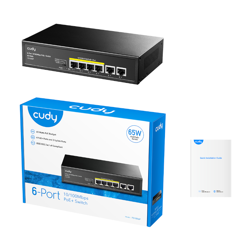 Cudy 6-Port Ethernet Unmanaged Switch - 4 Ports POE - Image 2