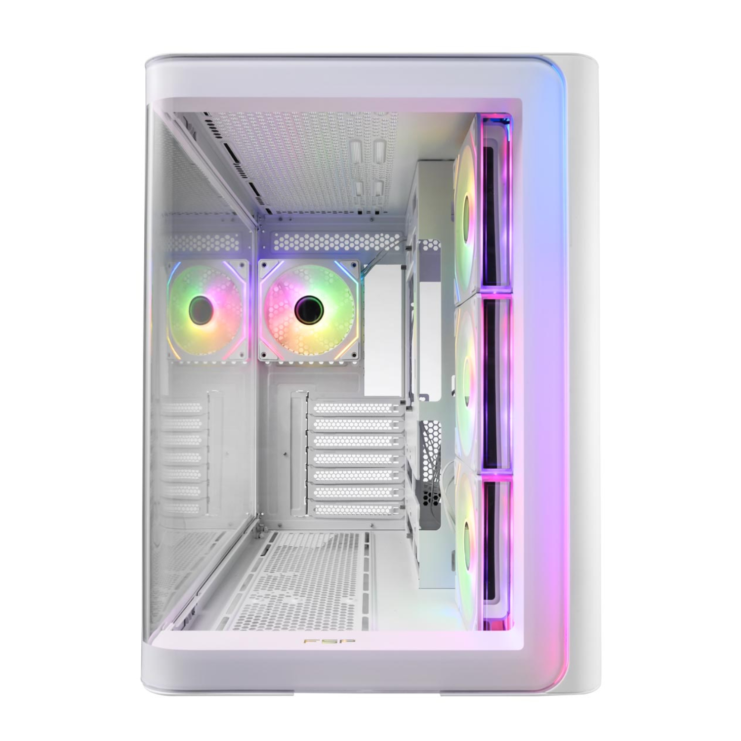 FSP M580 ARGB ATX Mid Tower Gaming Chassis - White - Image 2