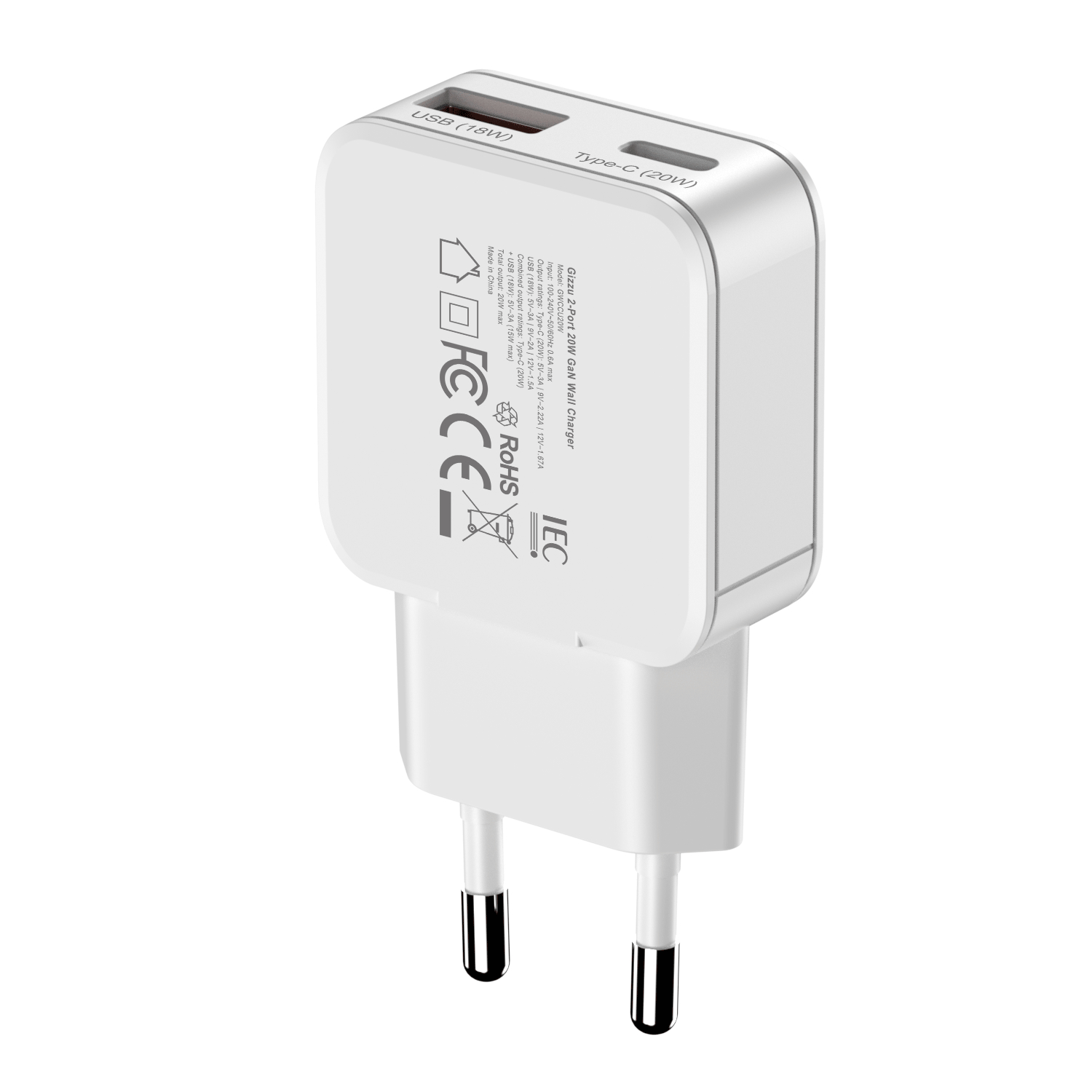 Gizzu 2-Port 20W GaN Wall Charger - Image 2