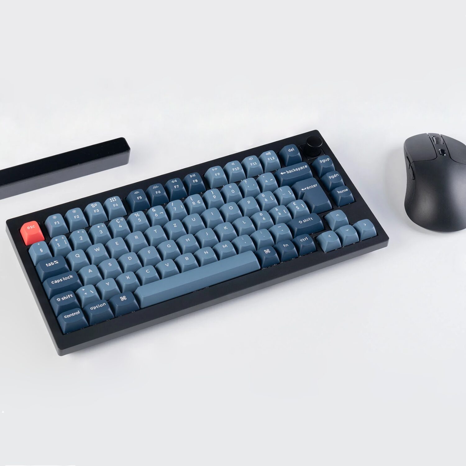 Keychron V1 Max QMK/VIA Wireless Custom Mechanical Keyboard | RED Switches - Black - Image 2