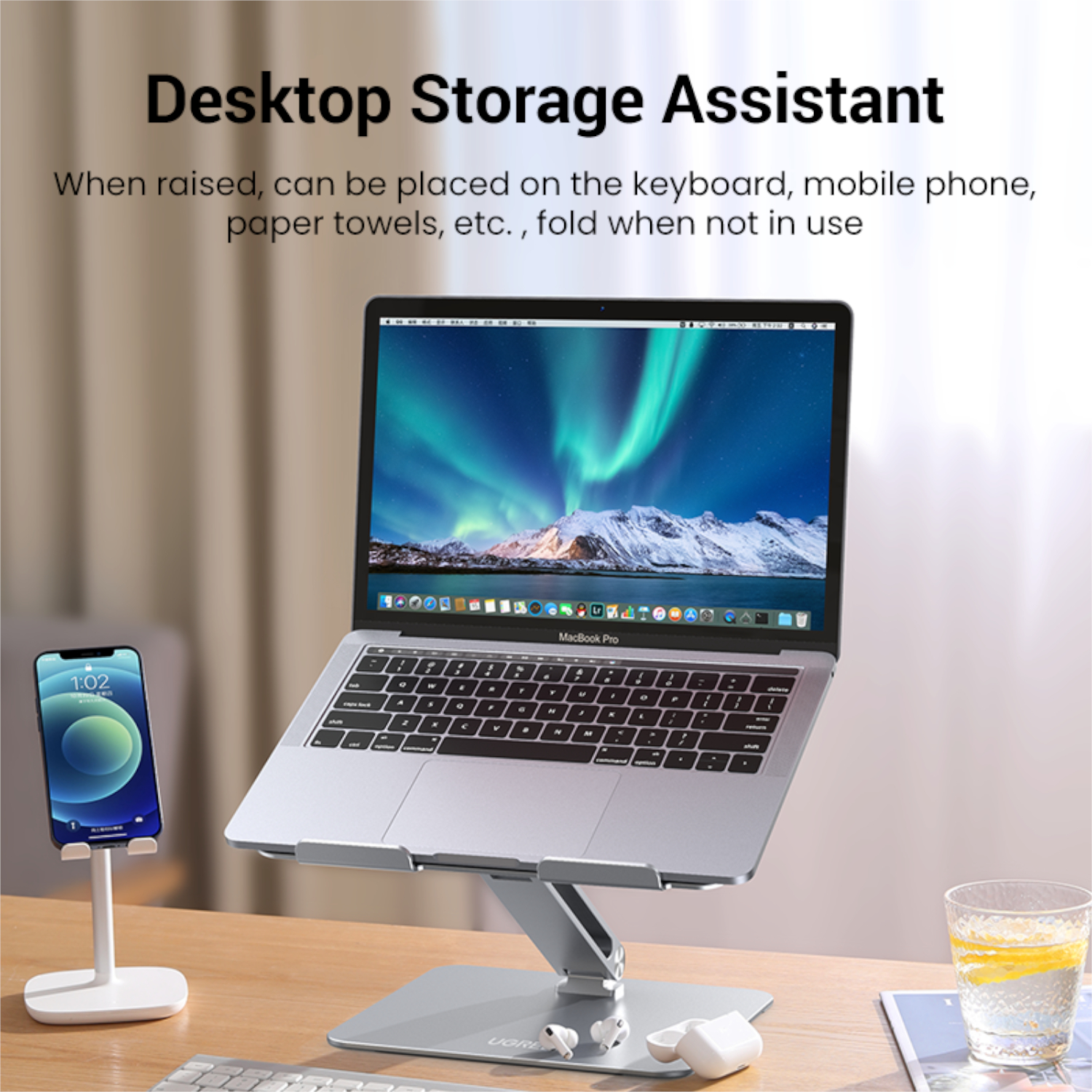 UGREEN Adjustable Laptop Stand (Silver) - Image 2
