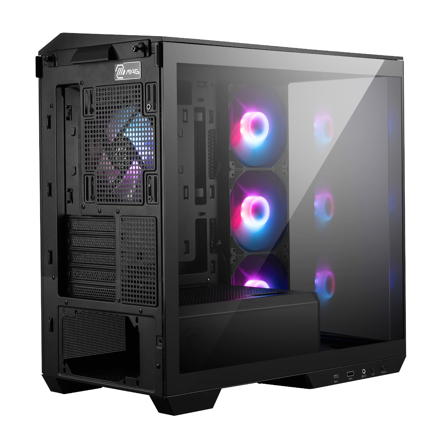 MSI MAG PANO M100R PZ M-ATX ARGB Gaming Chassis - Black - Image 2