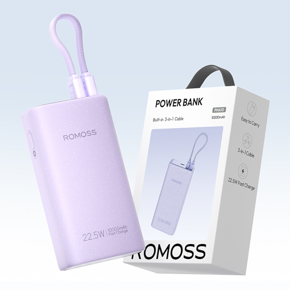 Romoss PHA10 10000mAh 22.5W Fast Charge Power Bank – Purple - Image 2