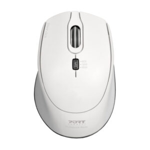 Port Connect Silent 1600DPI 3 Button Wireless Mouse - White