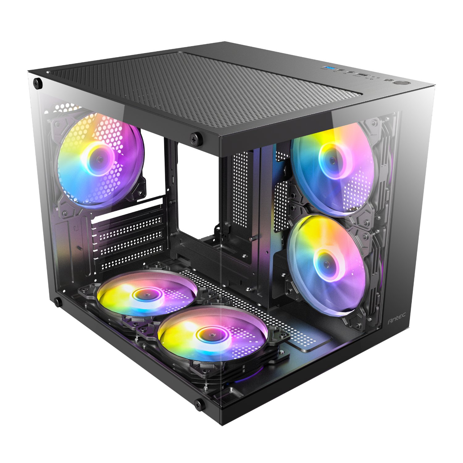 Antec VCX20M RGB Elite Micro-ATX | ITX Mini-Tower Gaming Chassis - Black - Image 2