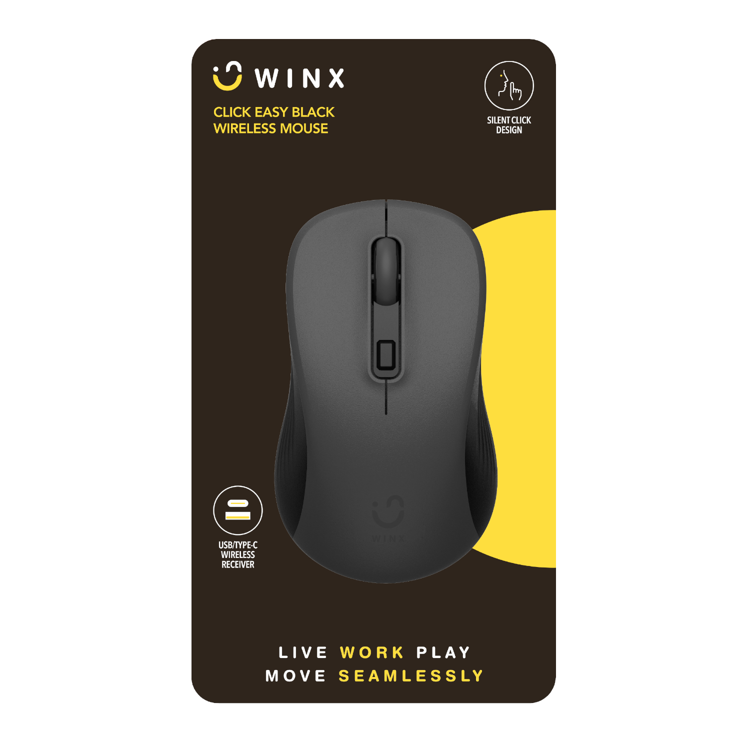 WINX CLICK Easy 1600DPI 2.4GHz Wireless Mouse - Black - Image 2