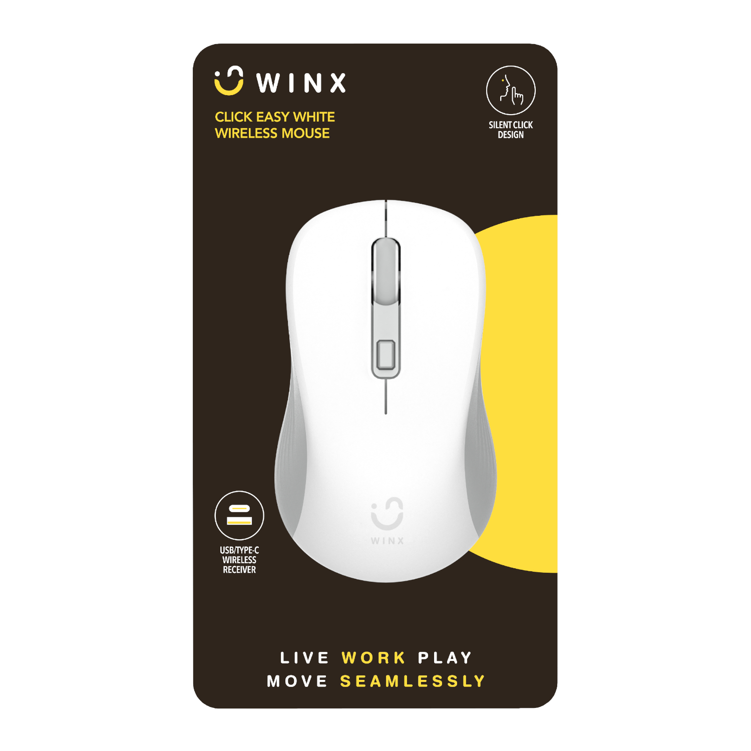 WINX CLICK Easy 1600DPI 2.4GHz Wireless Mouse - White - Image 2