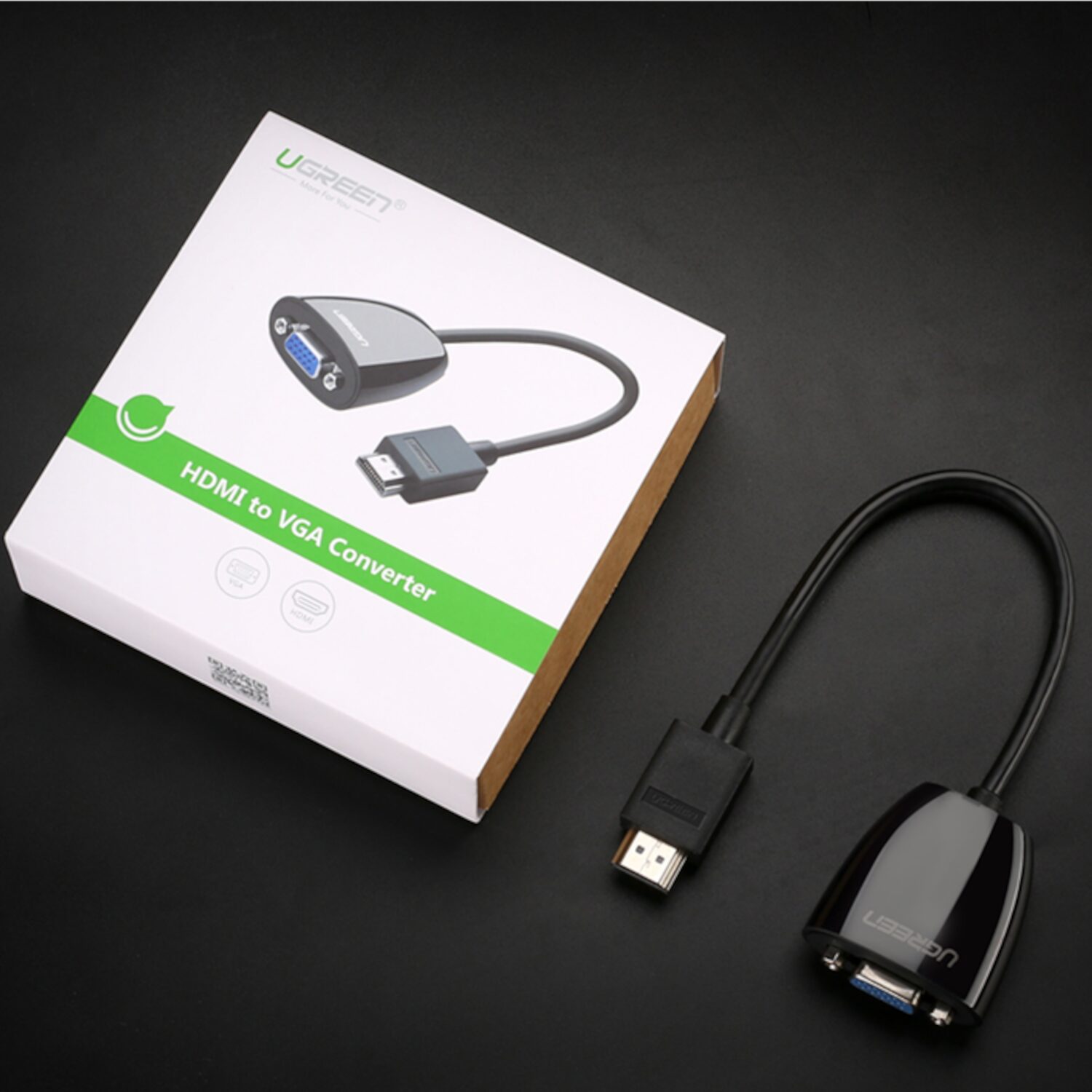 UGREEN HDMI to VGA Converter, 1080p Video Adapter - Black - Image 2